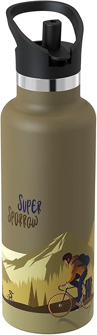 Counciller | Super Sparrow Insulated Water Bottle with Straw Lid (350ml, 500ml, 750ml, 1L) - BPA-Free & Leak-Proof
