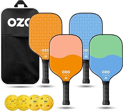 Counciller | OZO Pickleball Paddle Set of 4 - Complete Game Set for Players & Families