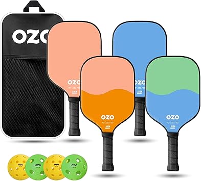 Counciller | OZO Pickleball Paddle Set of 4 - Complete Game Set for Players & Families