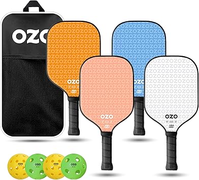 Counciller | OZO Pickleball Paddle Set of 4 - Complete Game Set for Players & Families