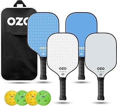 Counciller | OZO Pickleball Paddle Set of 4 - Complete Game Set for Players & Families