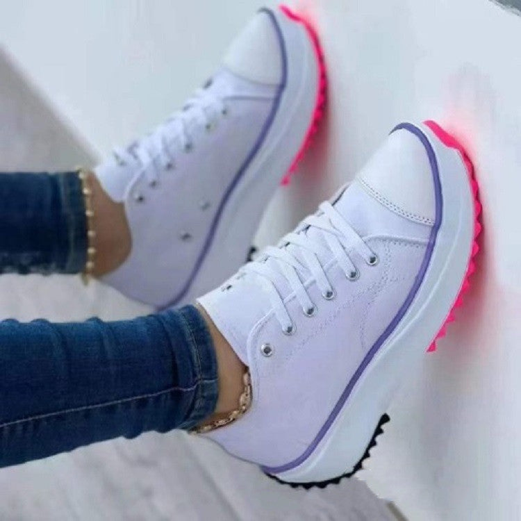 Women's Lace-Up Platform Heeled Sneakers