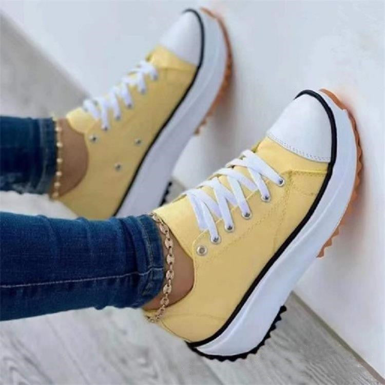 Women's Lace-Up Platform Heeled Sneakers
