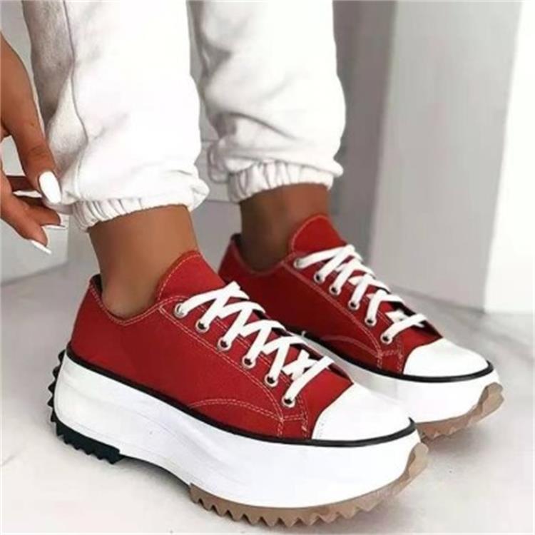 Women's Lace-Up Platform Heeled Sneakers