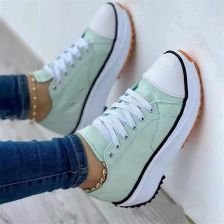 Women's Lace-Up Platform Heeled Sneakers
