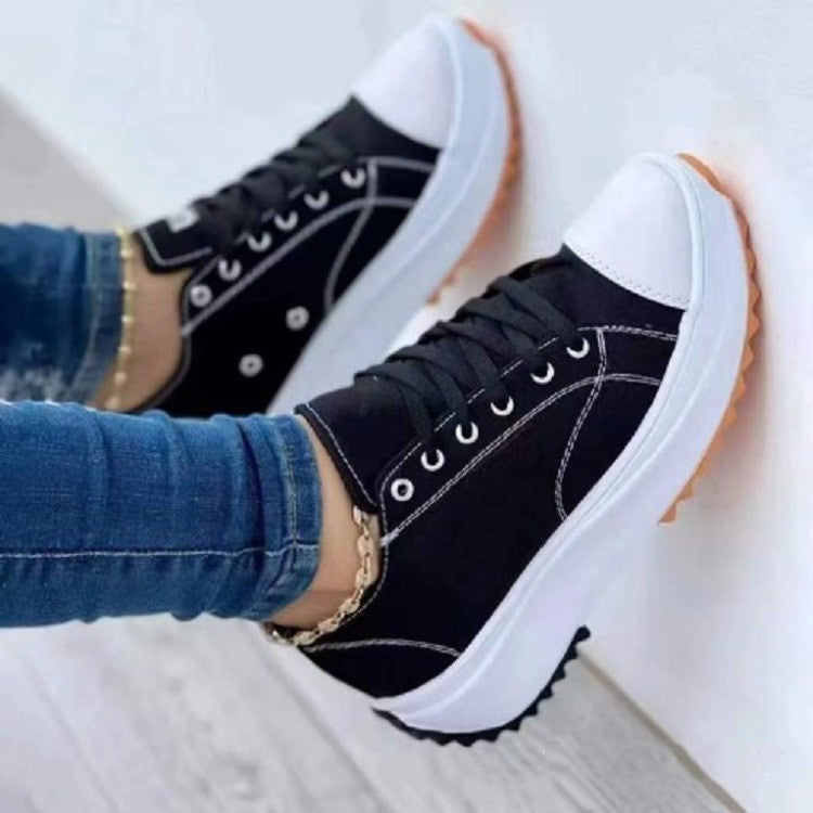 Women's Lace-Up Platform Heeled Sneakers