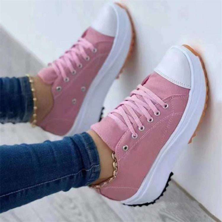 Women's Lace-Up Platform Heeled Sneakers