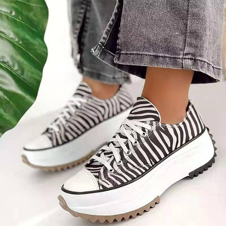 Women's Lace-Up Platform Heeled Sneakers