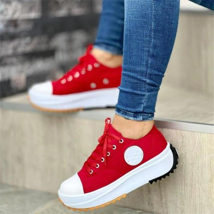 Women's Lace-Up Platform Heeled Sneakers